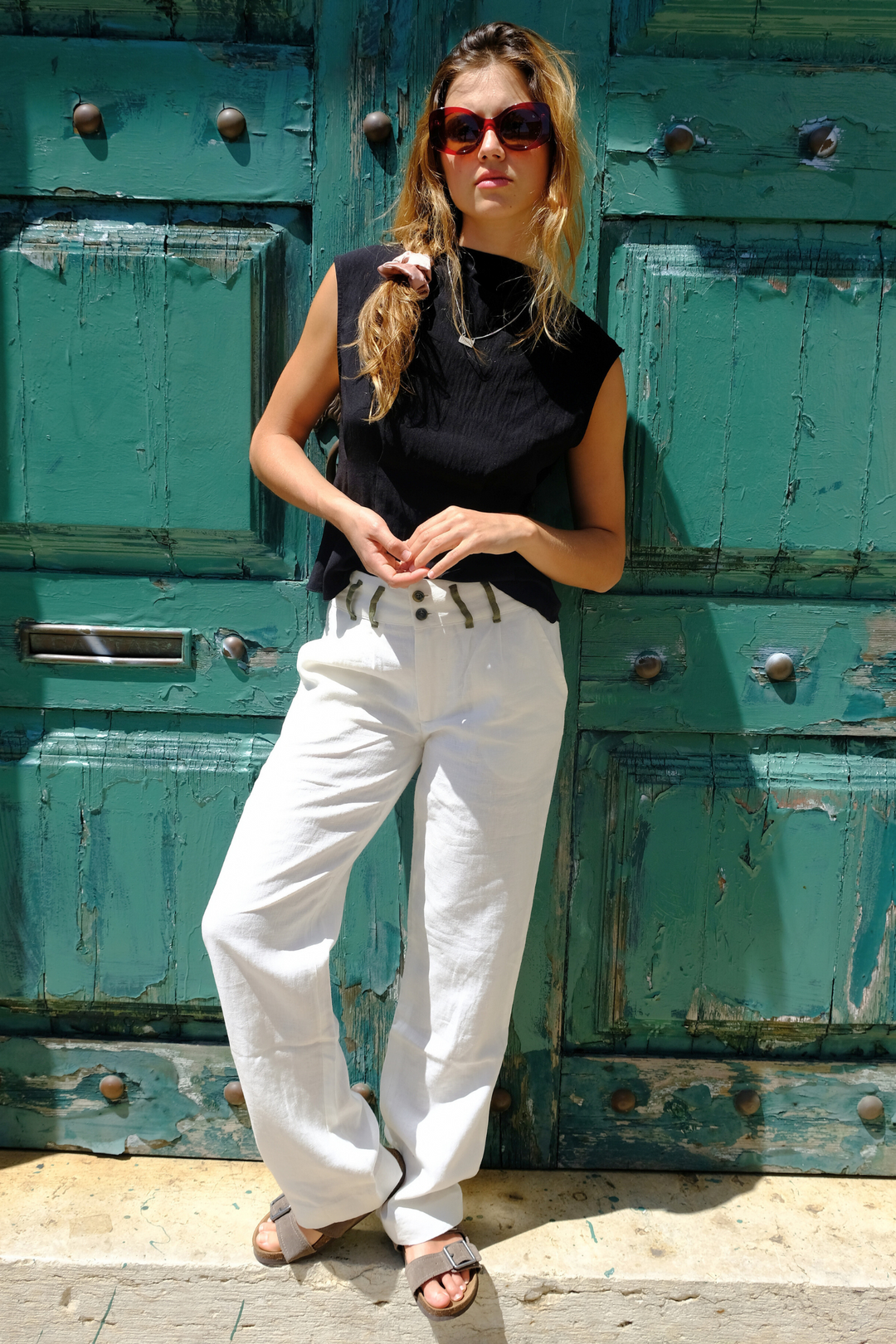 Ivory Linen Trousers