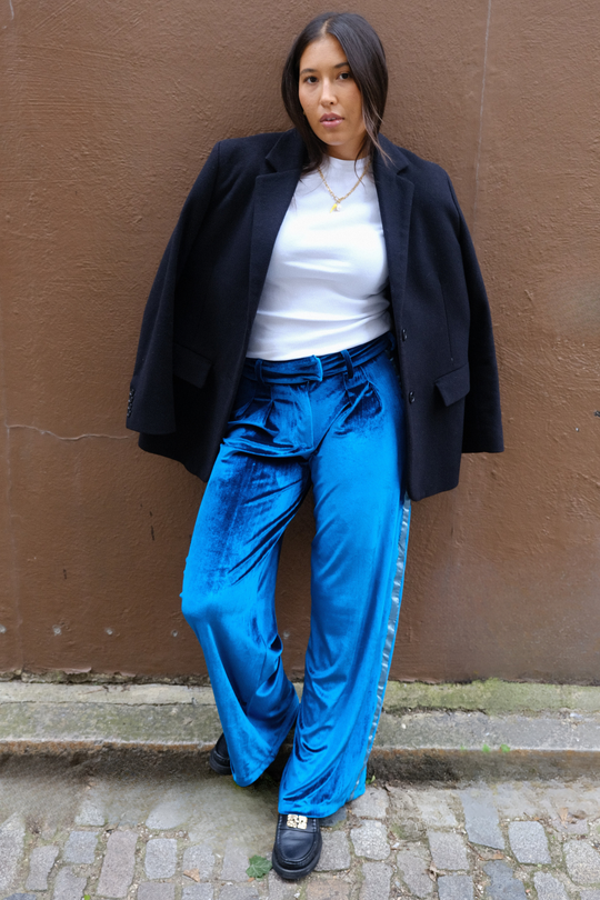 Teal Velvet Trousers