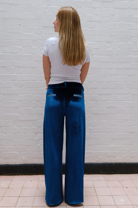 Teal Velvet Trousers